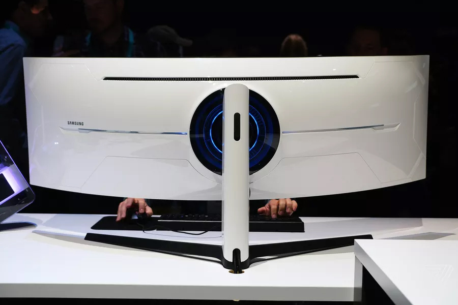 Samsung Odyssey gaming monitor back view