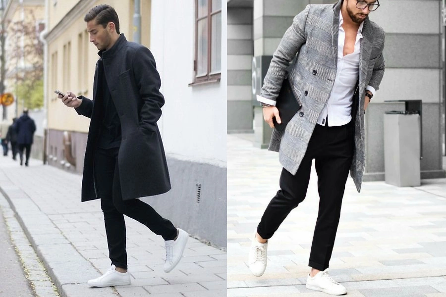 blazer and white shoes