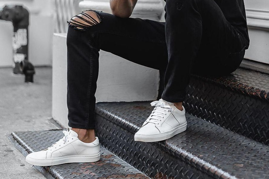 How to Wear White Shoes with Black Jeans