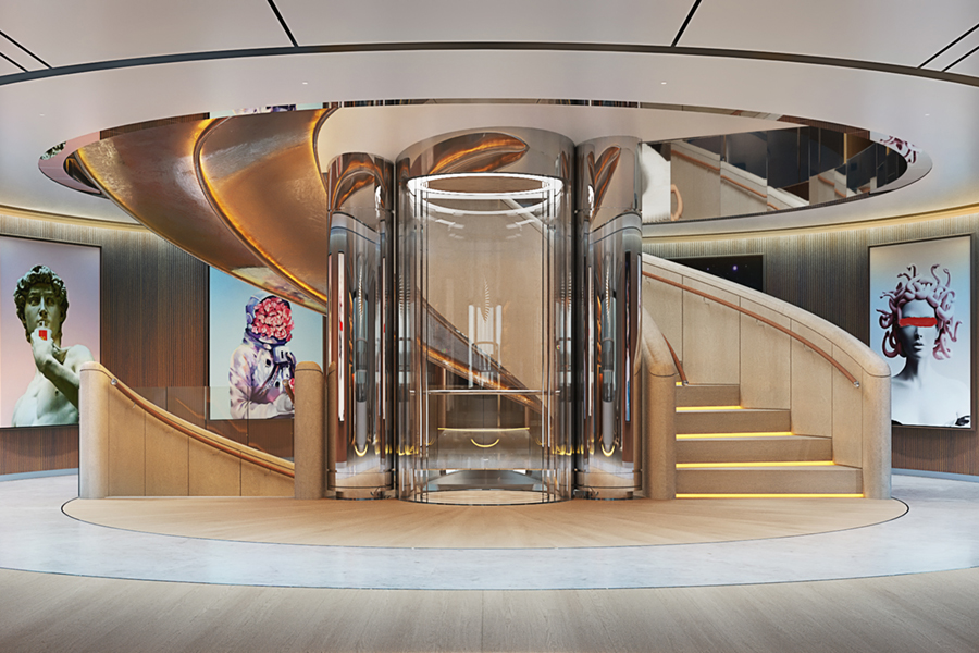 115m Storebreaker Superyacht stairway