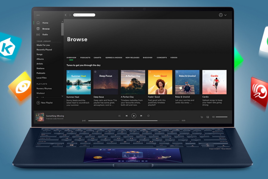 spotify with screenpad