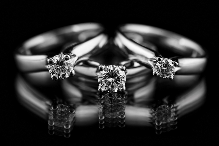 Three KAVALRI engagement rings