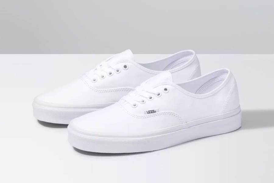 white branded sneakers