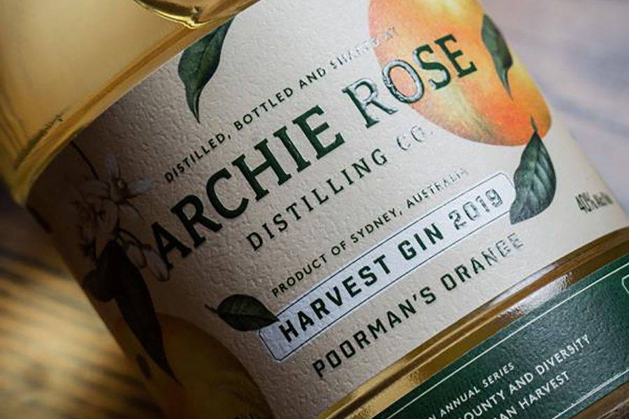 Archie Rose poorman's orange gin label