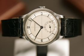 Original Longines Heritage Classic watch on its side