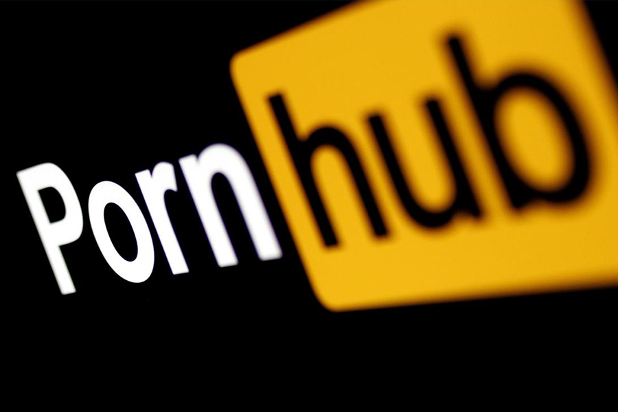 Pornhub logo from an angle