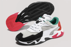 Sole and side of pair of Puma Storm Adrenaline sneakers