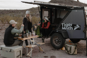 Tiger Moth Camper meal outside