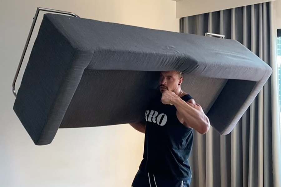 lifting a couch indoor exercise