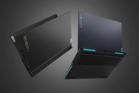 Lenovo Legion Laptop 7i beauty shots almost closed and full open back