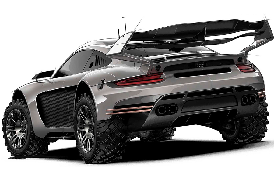 Rugged Porsche 911 Bodykit back view