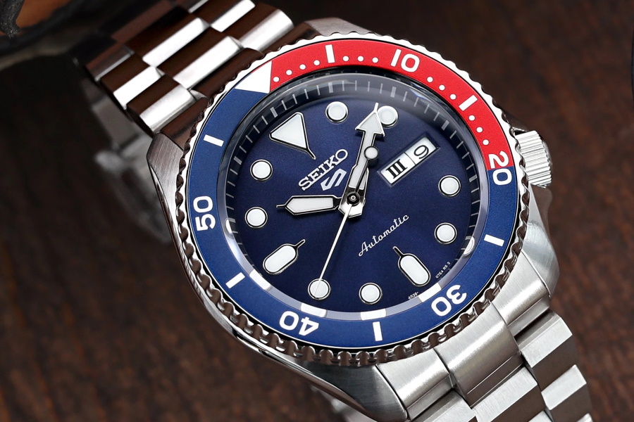 Seiko 5 Automatic Pepsi Bezel Watch Man of Many