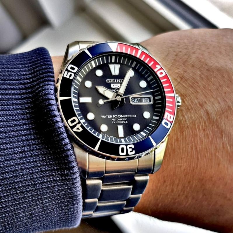 Seiko 5 Automatic Pepsi Bezel Watch | Man of Many