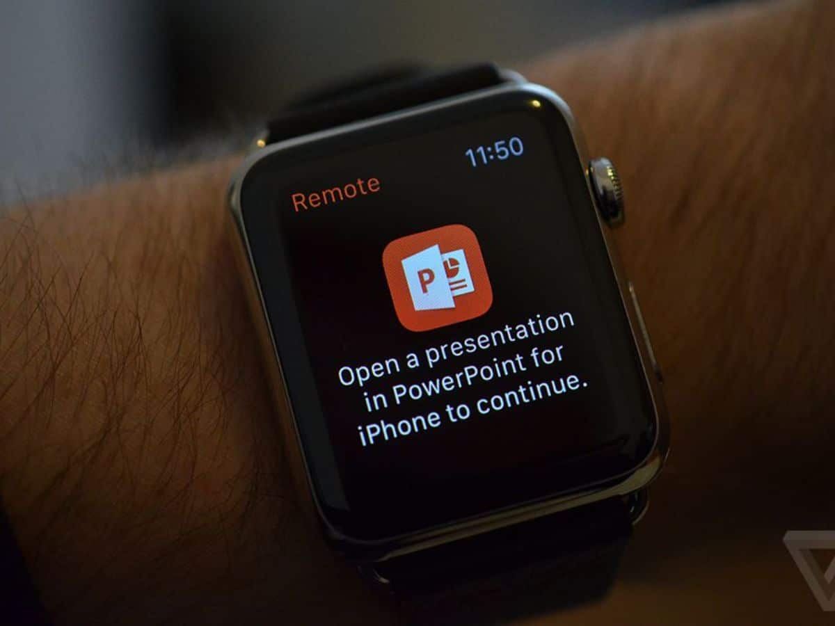 PowerPoint icon on Apple watch screen