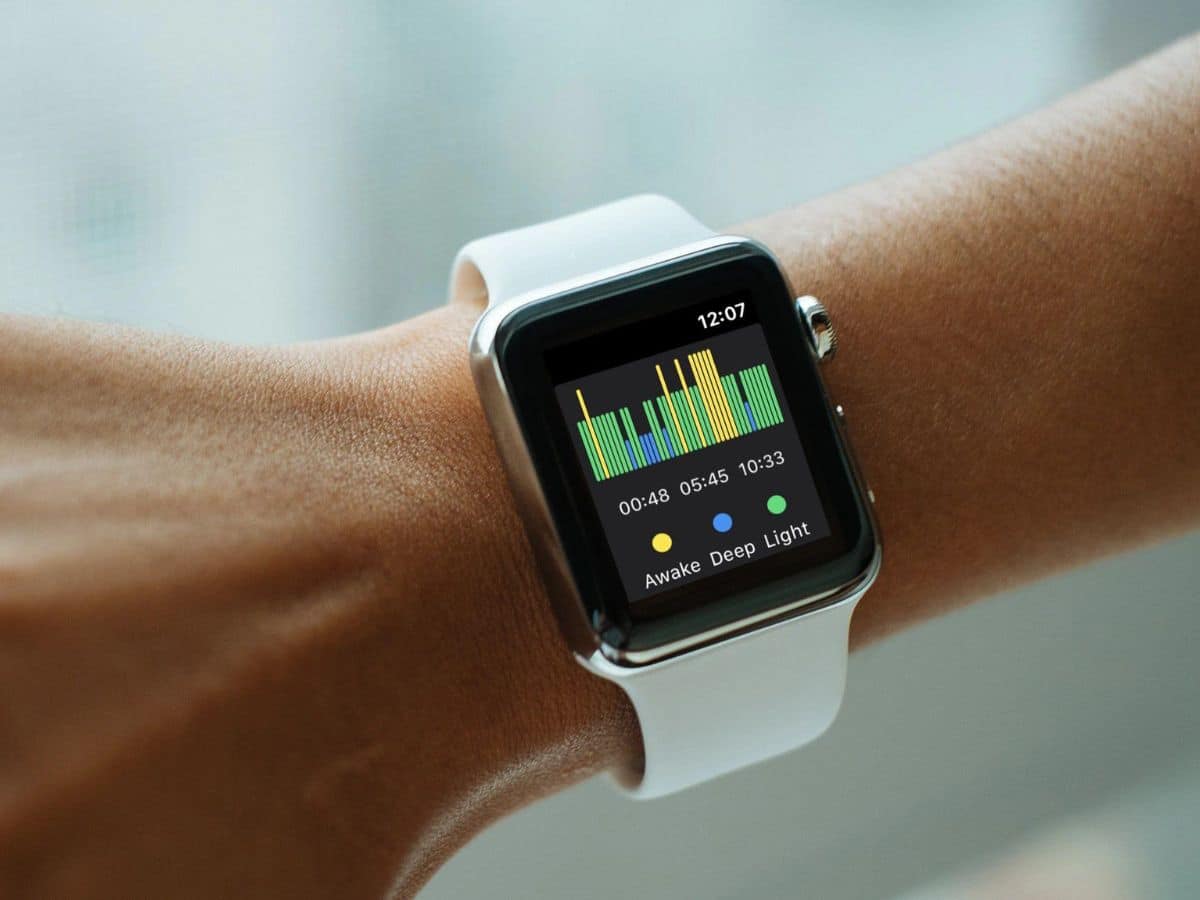 NapBot app open on an Apple Watch on a wrist