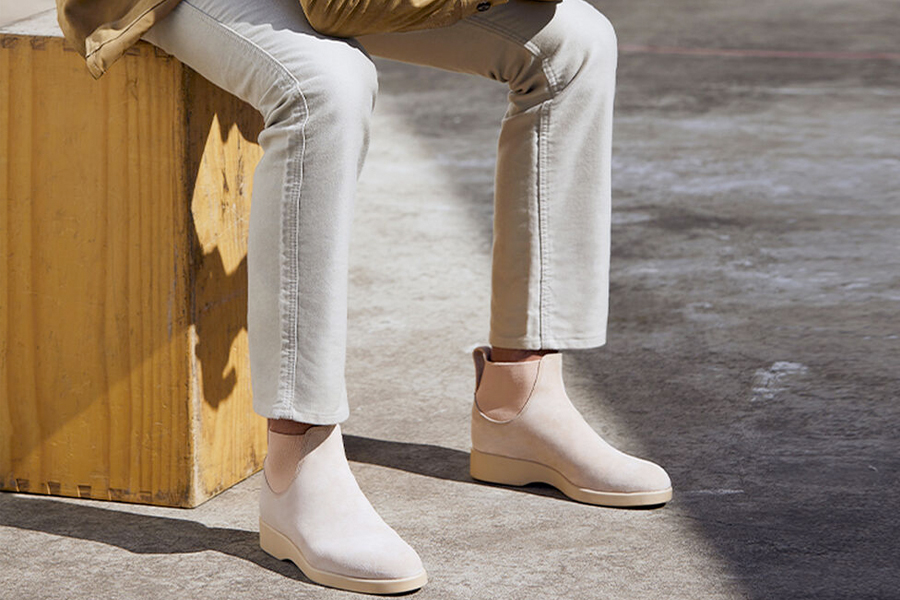 mens light grey suede chelsea boots