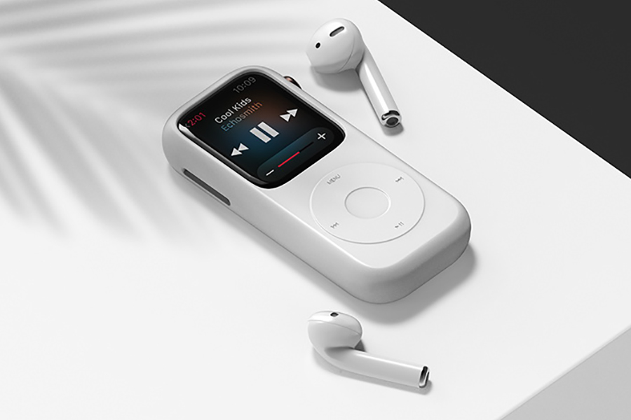Pod Case for Apple Watch with earbuds