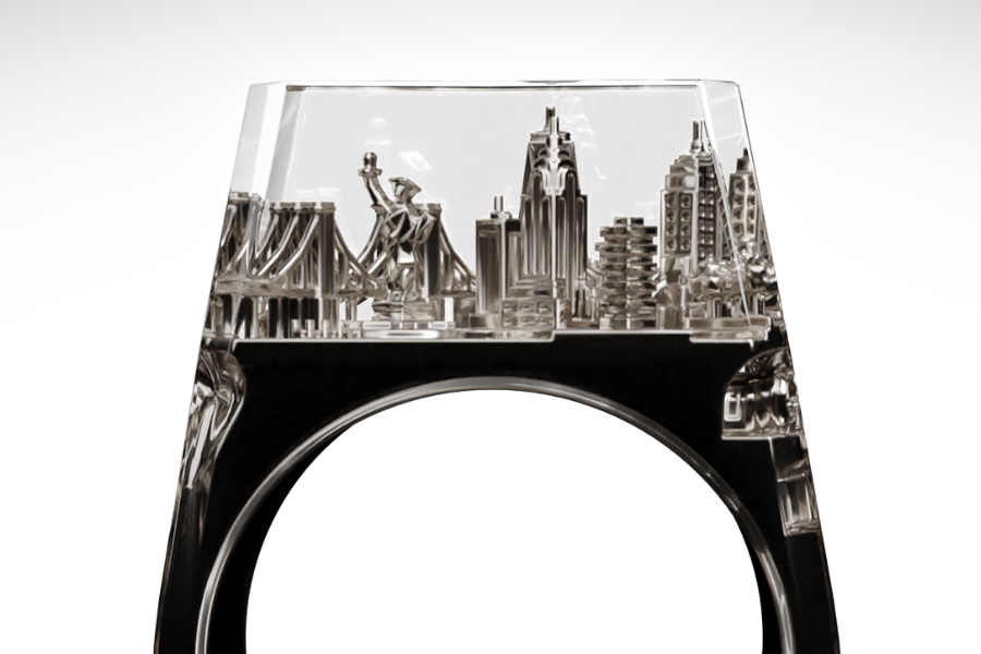 A nickel Teti Ring with New York