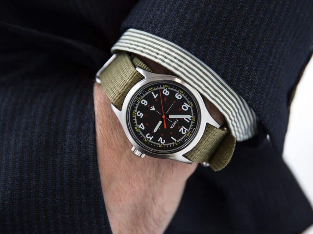 Todd Snyder Military Watch on a man's wrist