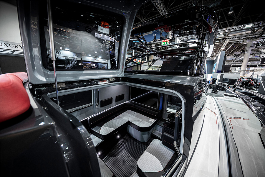 Brabus Shadow 900 lounge area of the boat