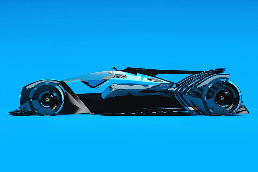 Bugatti Interns F1 side view vehicle