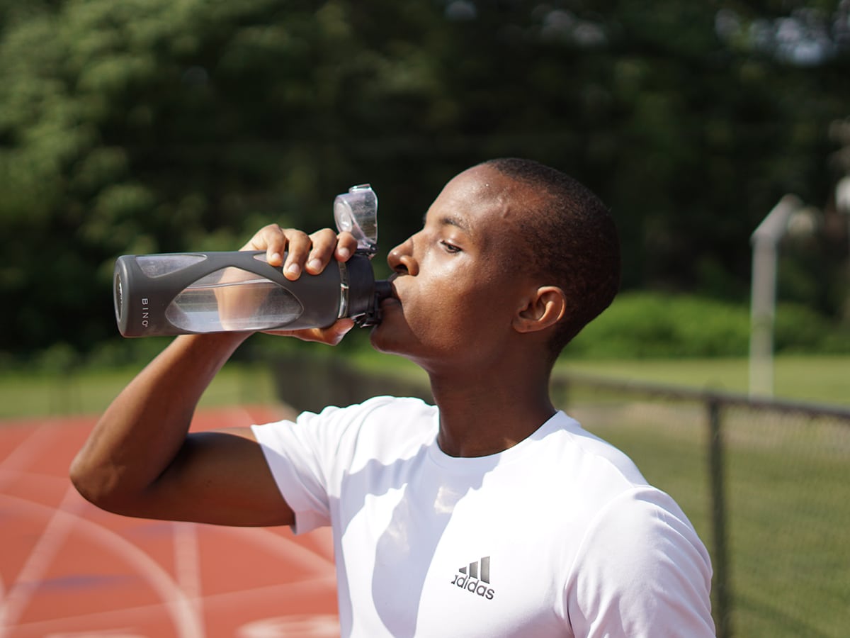 Man drinking water during exercise | Image: Nigel Msipa