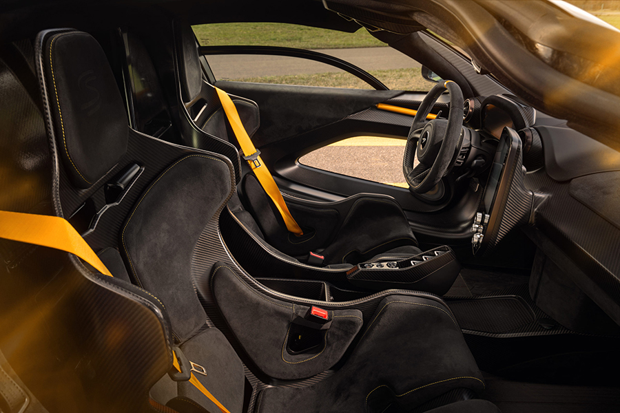 McLaren Senna dashboard and upholstery view of the vehicle