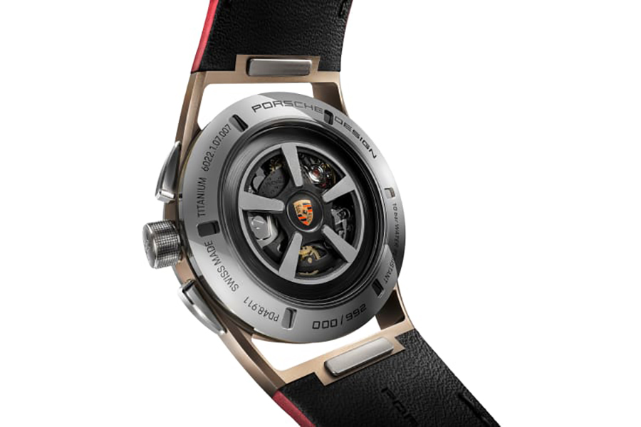 Porsche Design builds the perfect watch for the 911 Targa 4S back of the watch