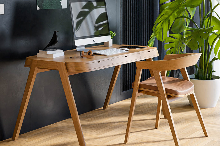 Shelter Desk with computer