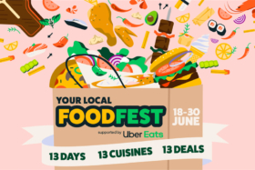 Graphic of Your Local Food Fest sponsored by Uber Eats