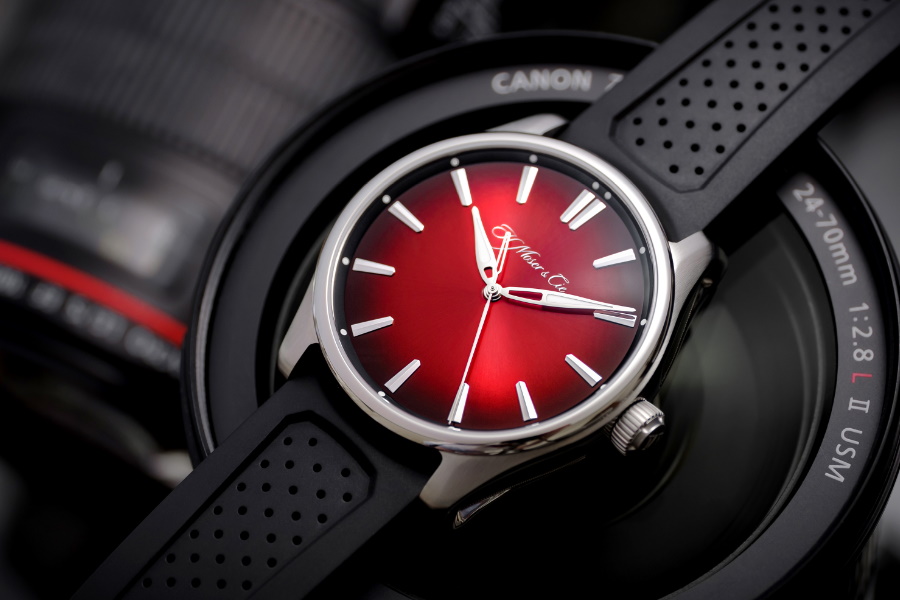 h. moser swiss red watch