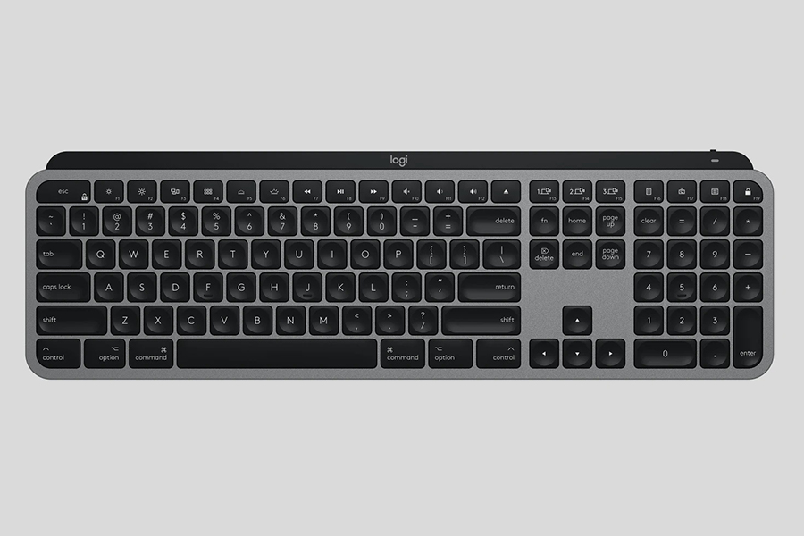 Logitech MX Master 3 and MX Keys for Mac top view sa keyboard