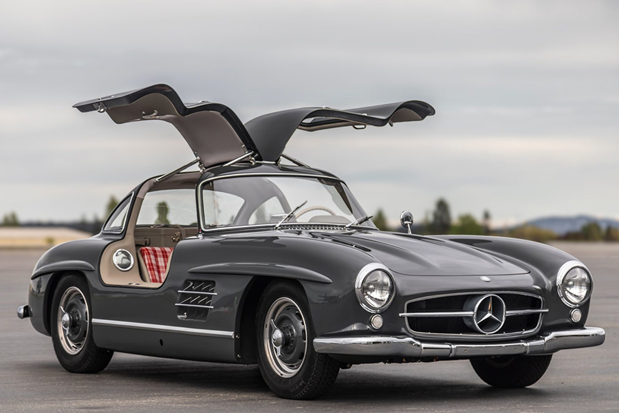 Mercedes Gullwing for Auction both doors are open
