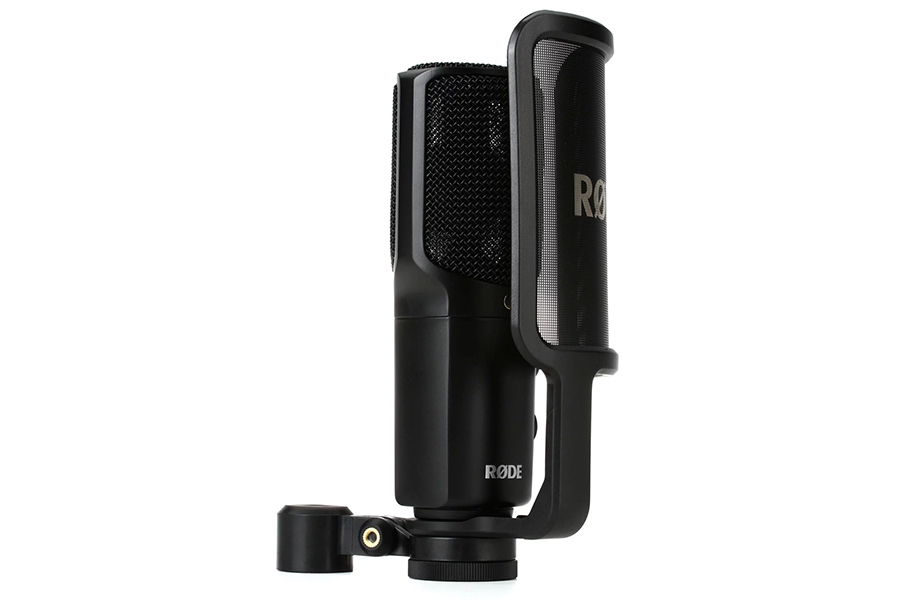 Rode NT-USB Microphone back view with stand