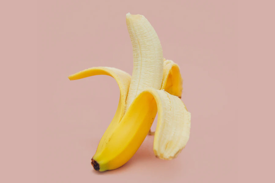 A half-peeled Banana