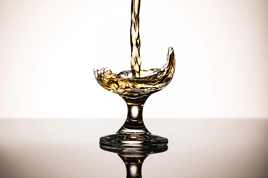 Whisky being poured in a glass