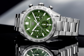 TAG Heuer Carrera Green dial stainless steel watch