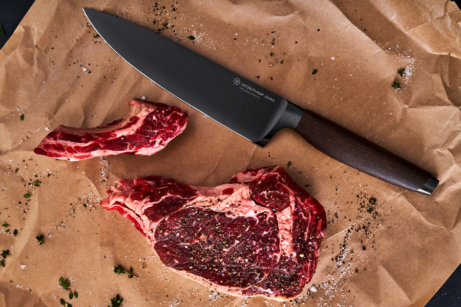 WÜSTHOF AEON kitchen knife and sliced meat