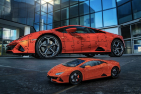 Lamborghini Huracan EVO Puzzle side from a low angle