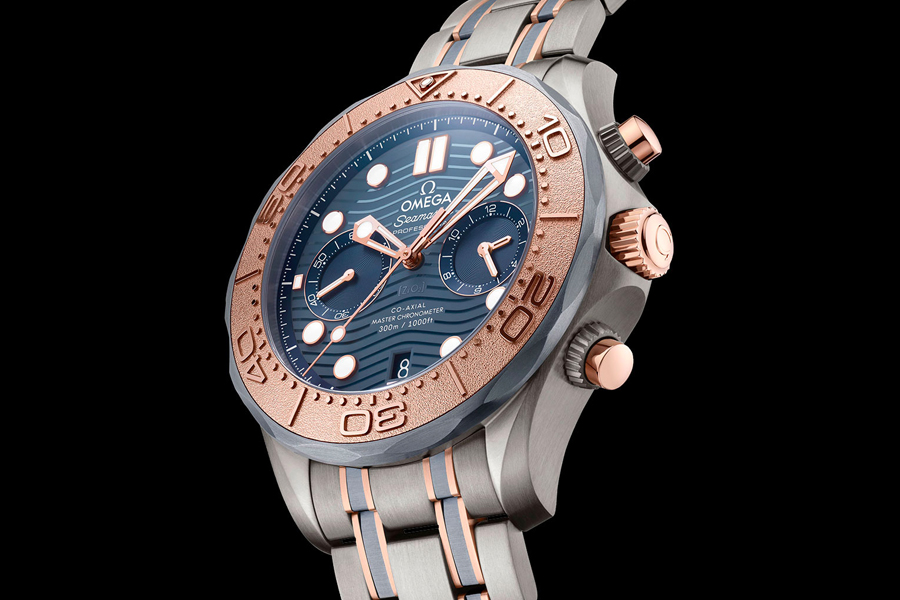 Omega Seamaster Diver 300 M Chronograph Gold Titanium Tantalum watch