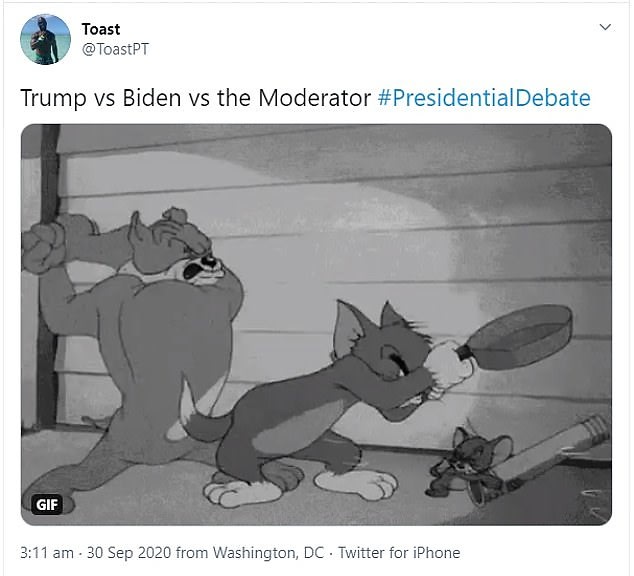 Presidential debate meme using Tom and Jerry scene 
