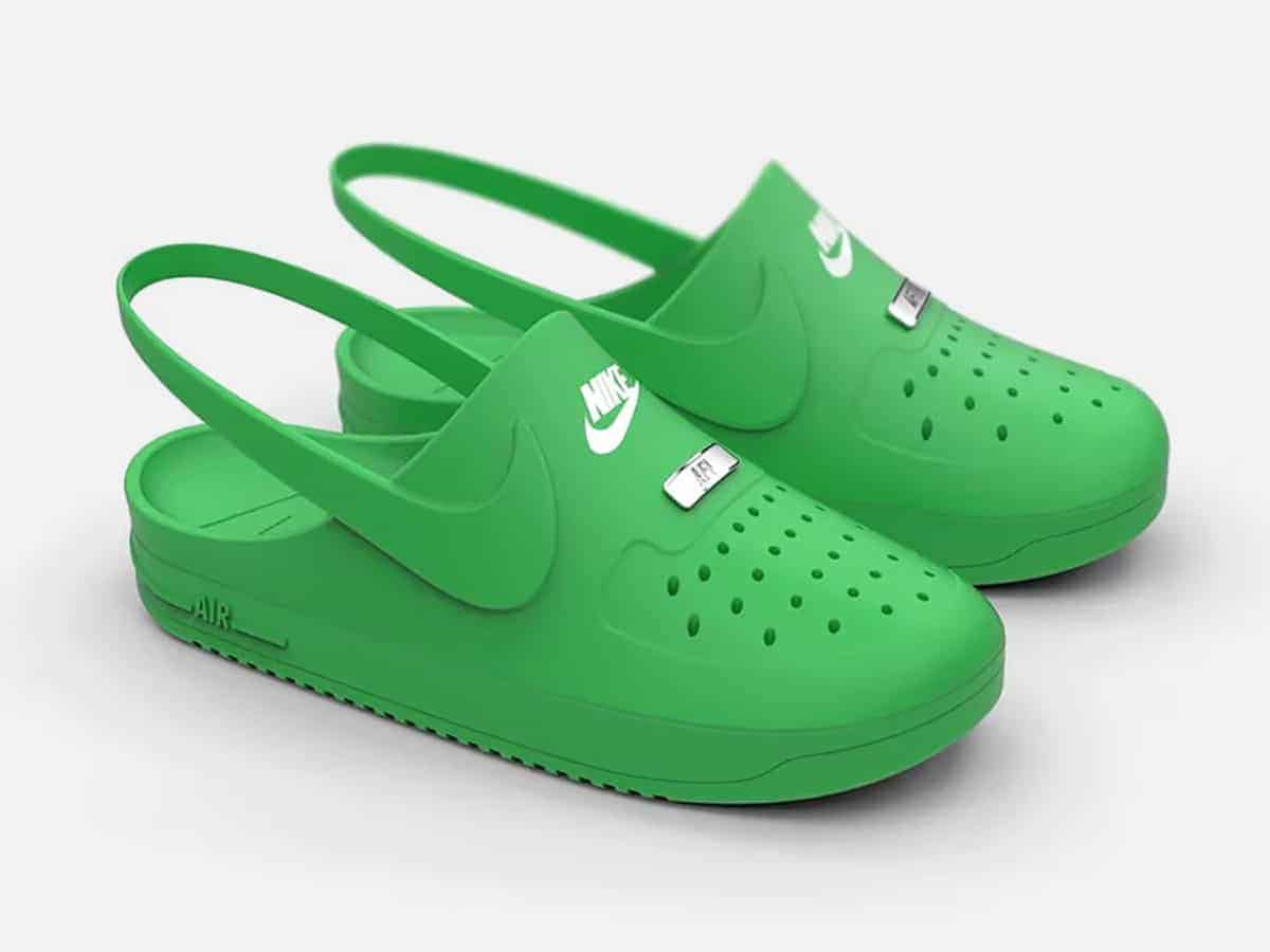 Green crocs x nike air force 1 concept design