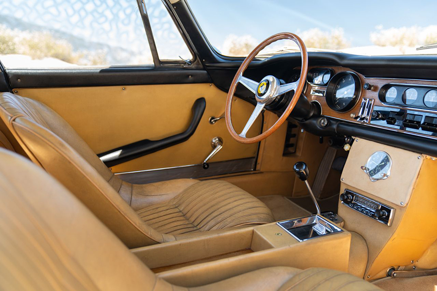 This 1966 Ferrari is the Most Expensive Car Ever Sold Online dashboard and steering wheel