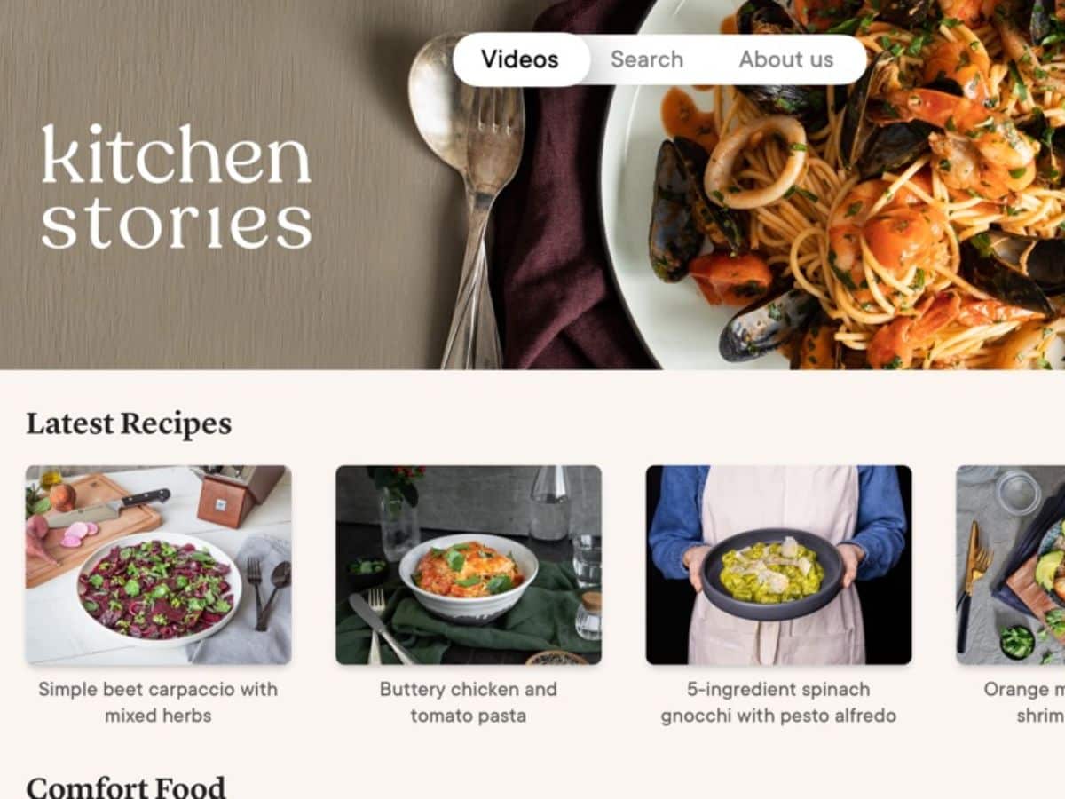 Kitchen stories app screen