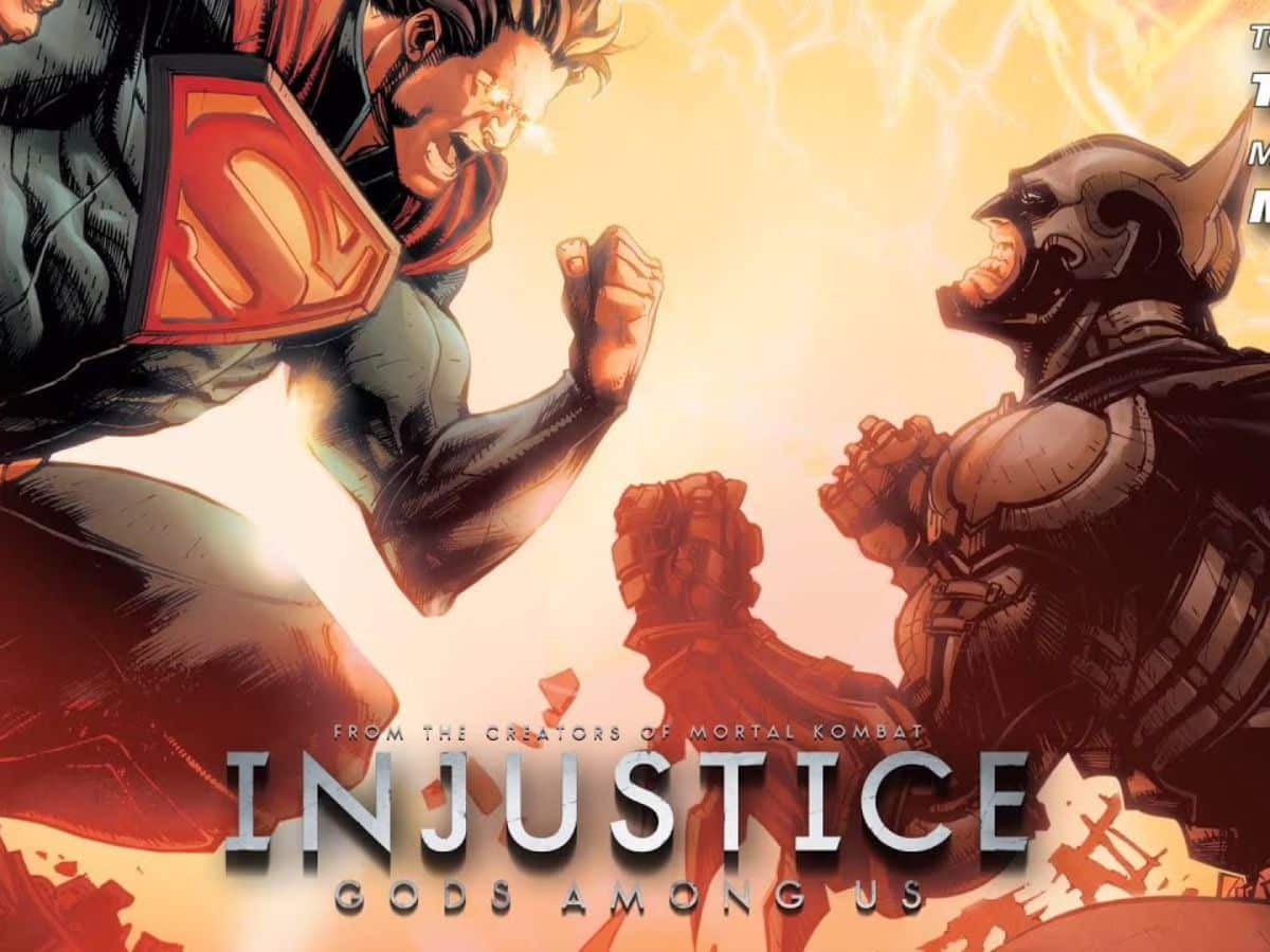 Injustice poster TV screen