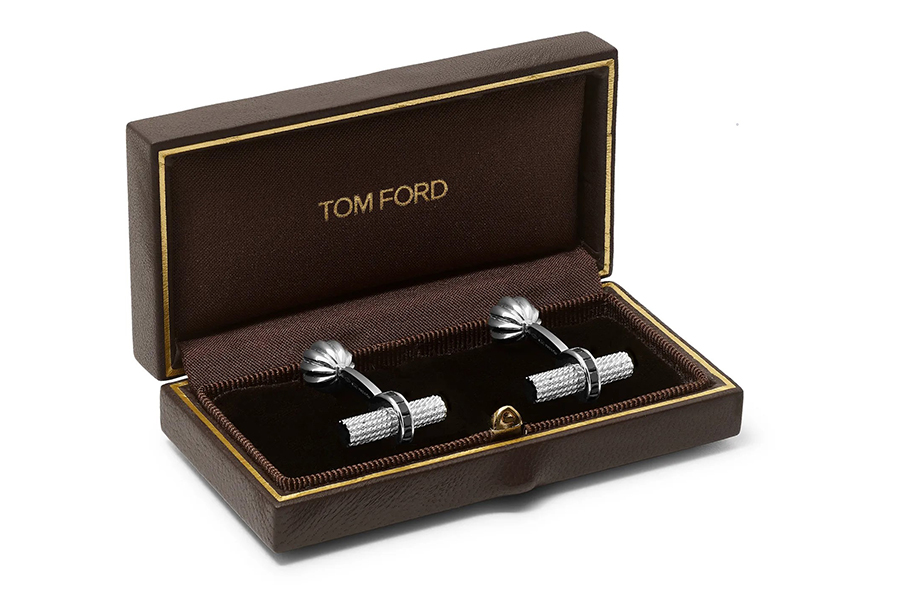 Christmas Gift Guide Luxury Tom Ford 18-Karat White Gold Diamond Cufflinks