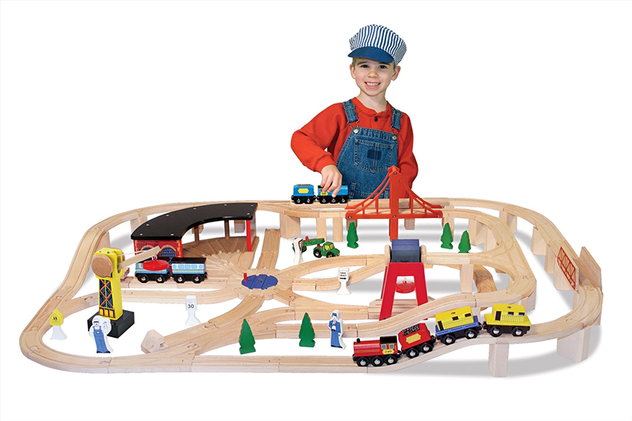 Christmas Gift Guide Toys Melissa & Doug Wooden Railway Set