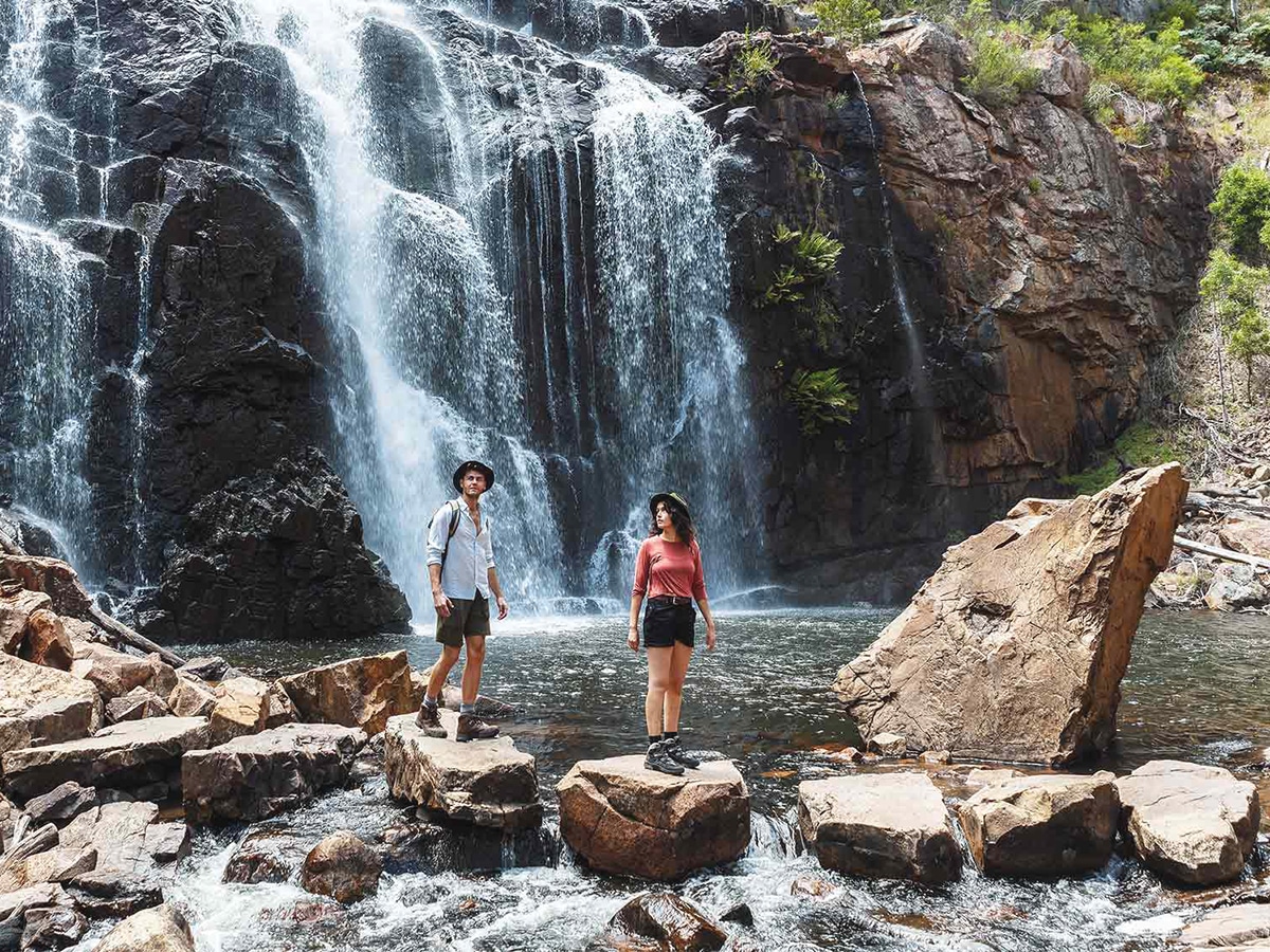 couple walking near Mackenzie Falls