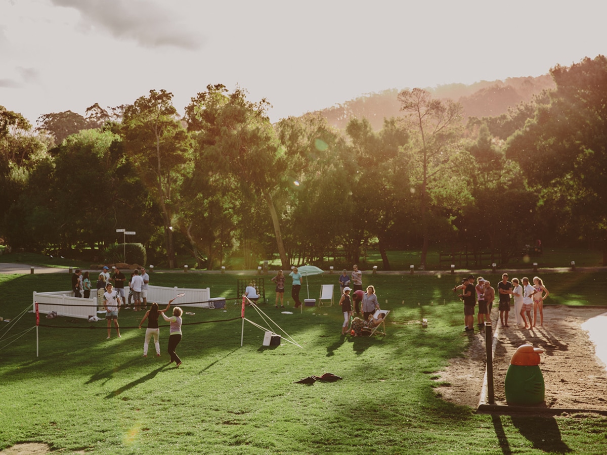 people resting at wye river foreshore great otway national park