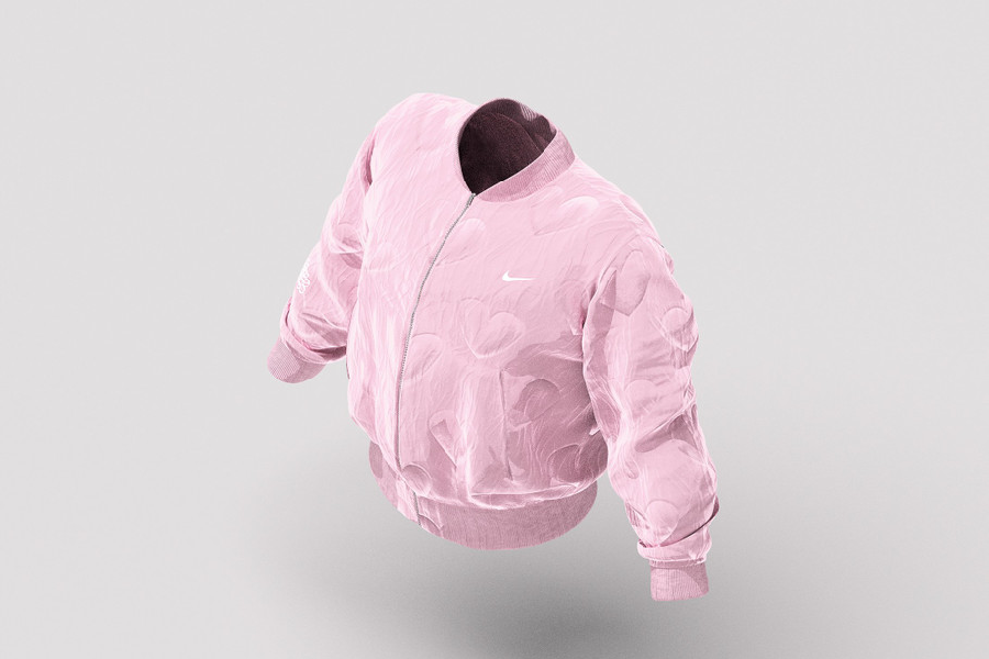 pink nike bubble jacket